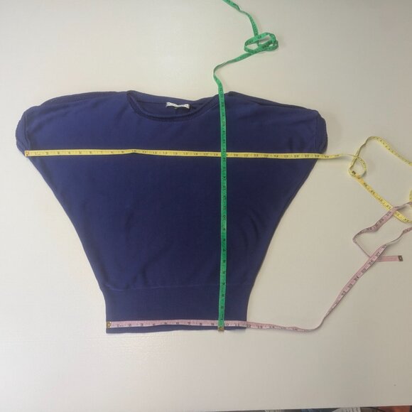 Trina Turk Size Small Periwinkle Cold Shoulder Sweater - Picture 3 of 13